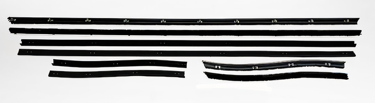 1968 Mercury Montego Window Sweeps Felt Kit for Front Rear Left Right Inner Outer - Black Weatherstrip Replacement (8Pcs)