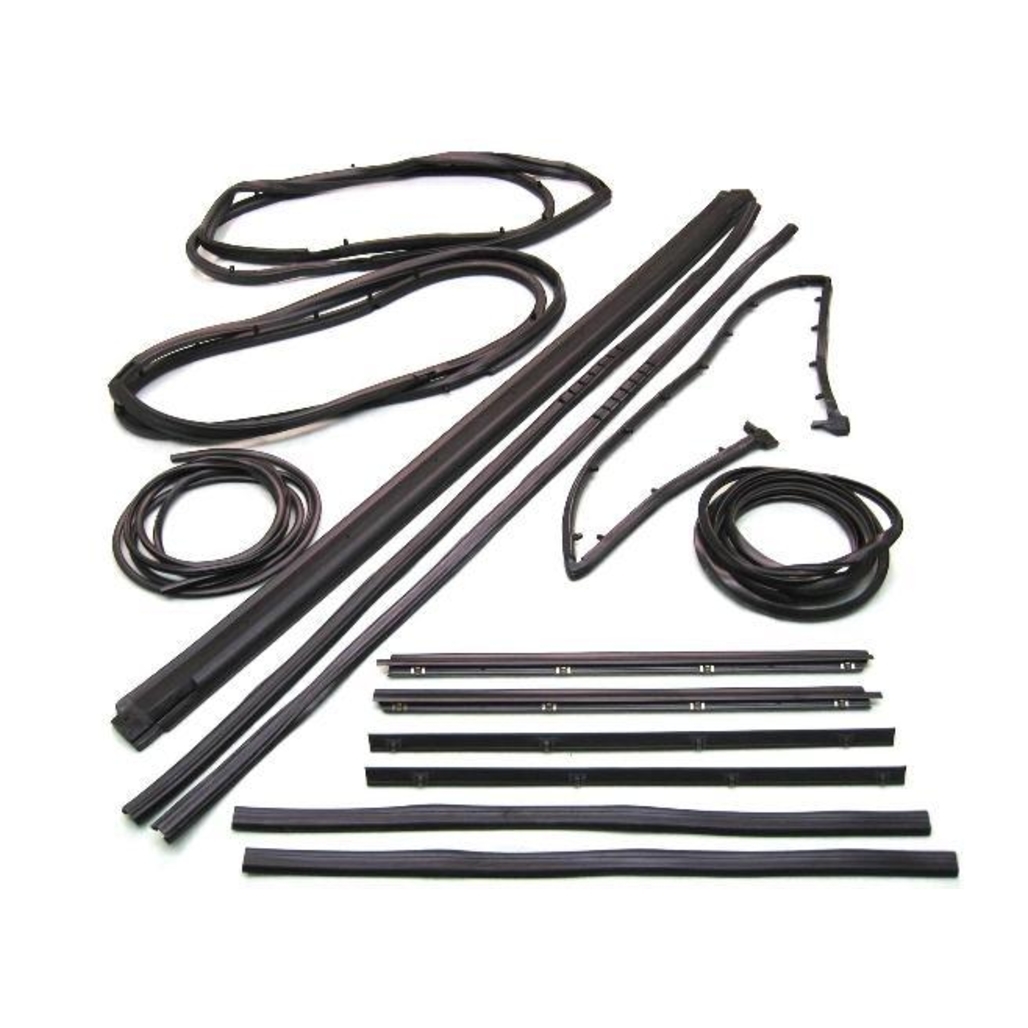 Window Sweeps Channel Door Seal Kit for 1987-1995 Jeep Wrangler - Front, Rear, Left, Right - 13 Pieces - US Made EPDM Rubber