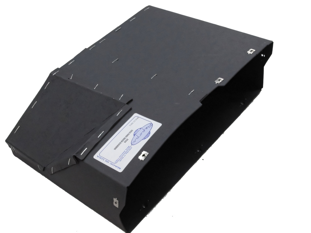 Glove Box Liner Insert for 1956 Ford Truck Black Cardboard Made in USA, fits Ford Courier Sedan Delivery vehicles.