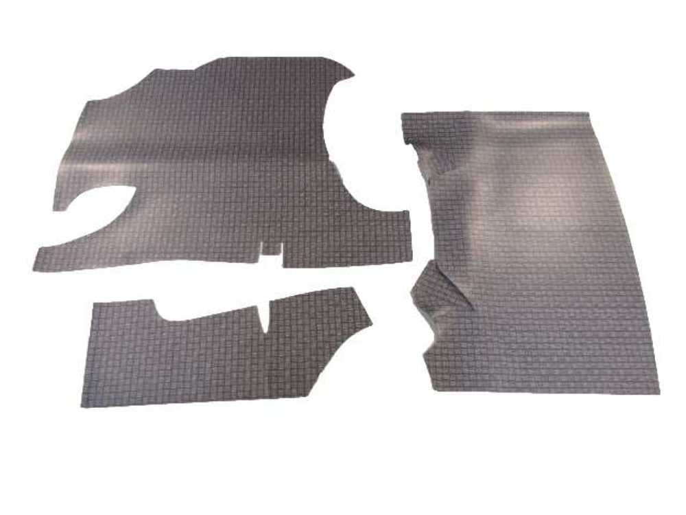 Trunk floor mat cover for 1958 Pontiac Bonneville 2-Door Coupe & Convertible, 3pc set, RBR GM Peanut Pattern.