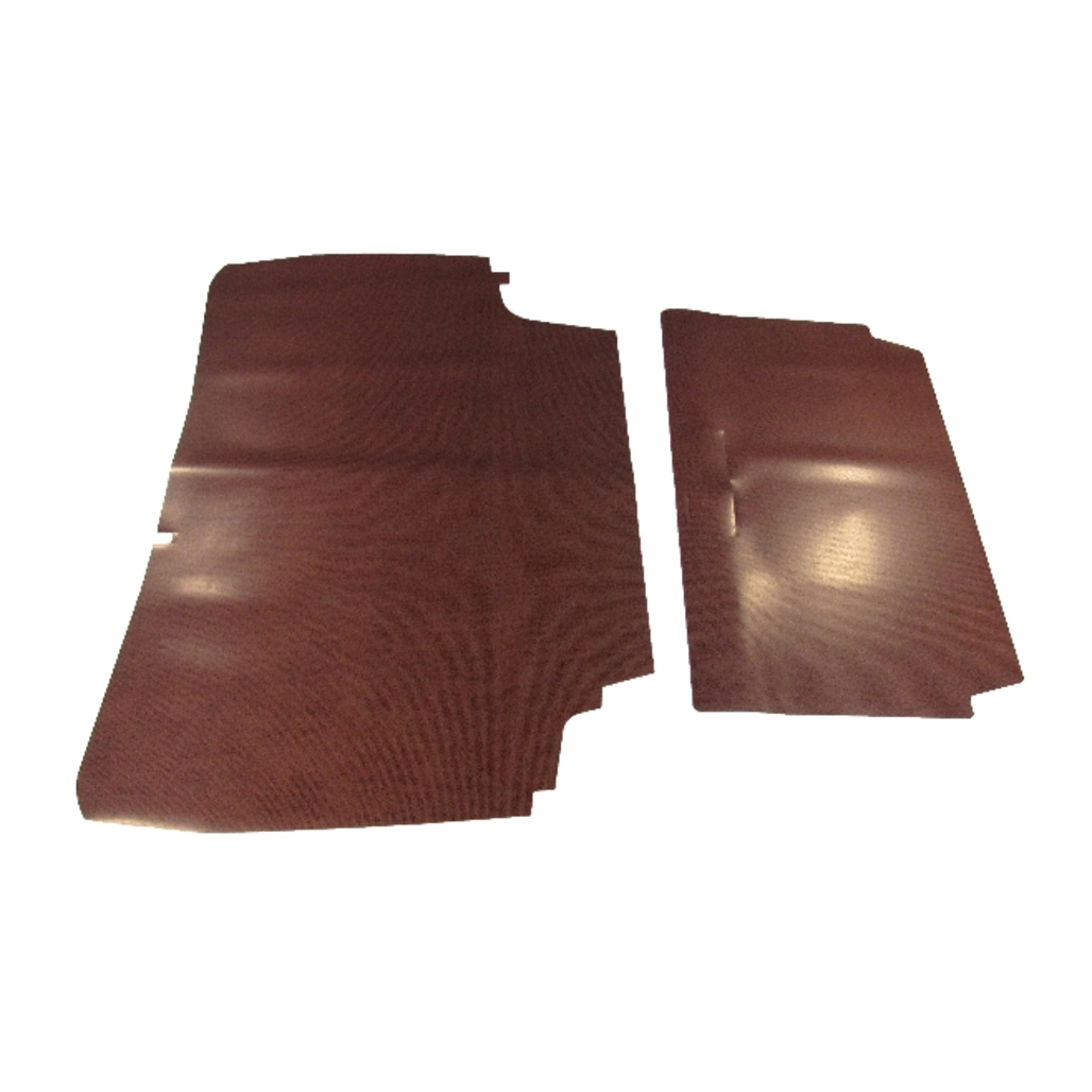 Trunk Floor Mat Cover for 1962 Pontiac Bonneville Coupe Convertible, Red Rubber Material, 2pc Set, US-made OEM Fit.