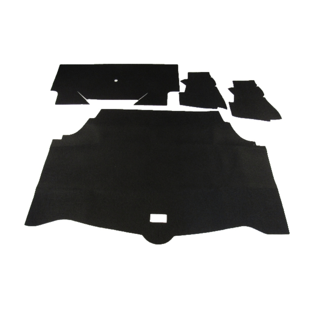 Trunk Floor Mat Cover for 1967 Buick Wildcat Hardtop 2DR, Black Carpet Material, 4-Piece Set, US-Made Reproduction.