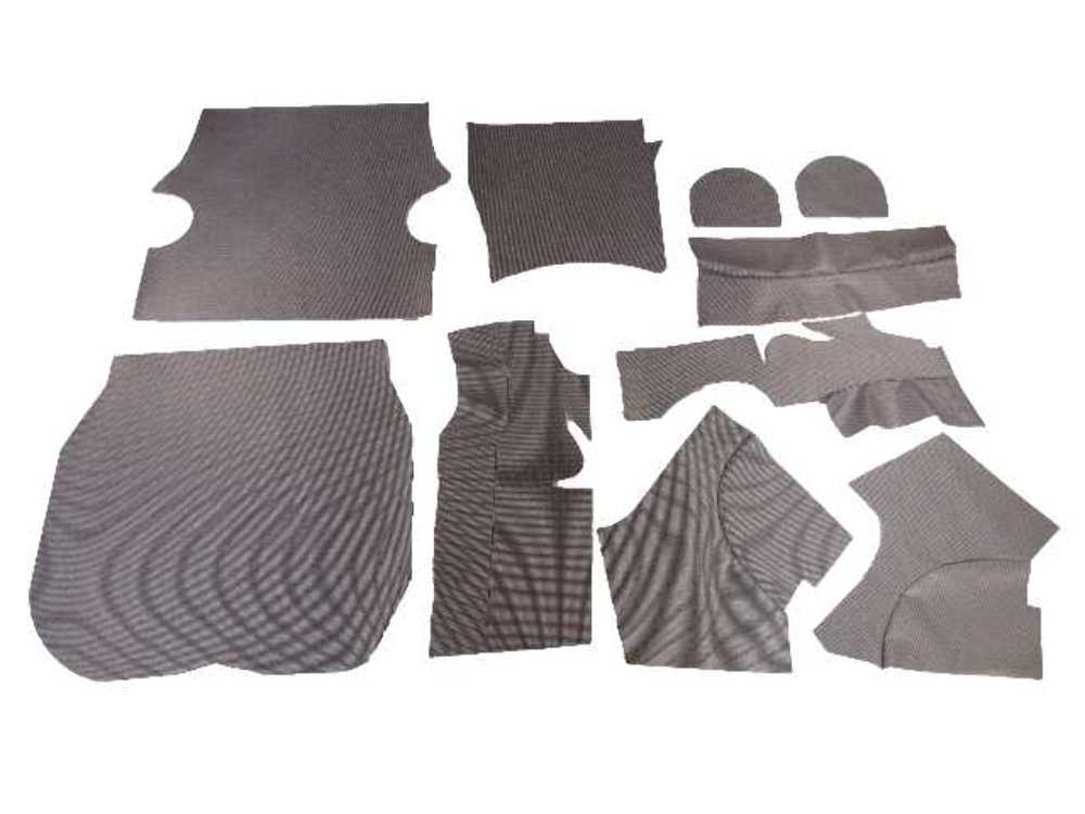 Trunk floor mat cover for classic Buick Electra 2DR Hardtop, Convertible in gray vinyl waffle print pattern, 10pc set.