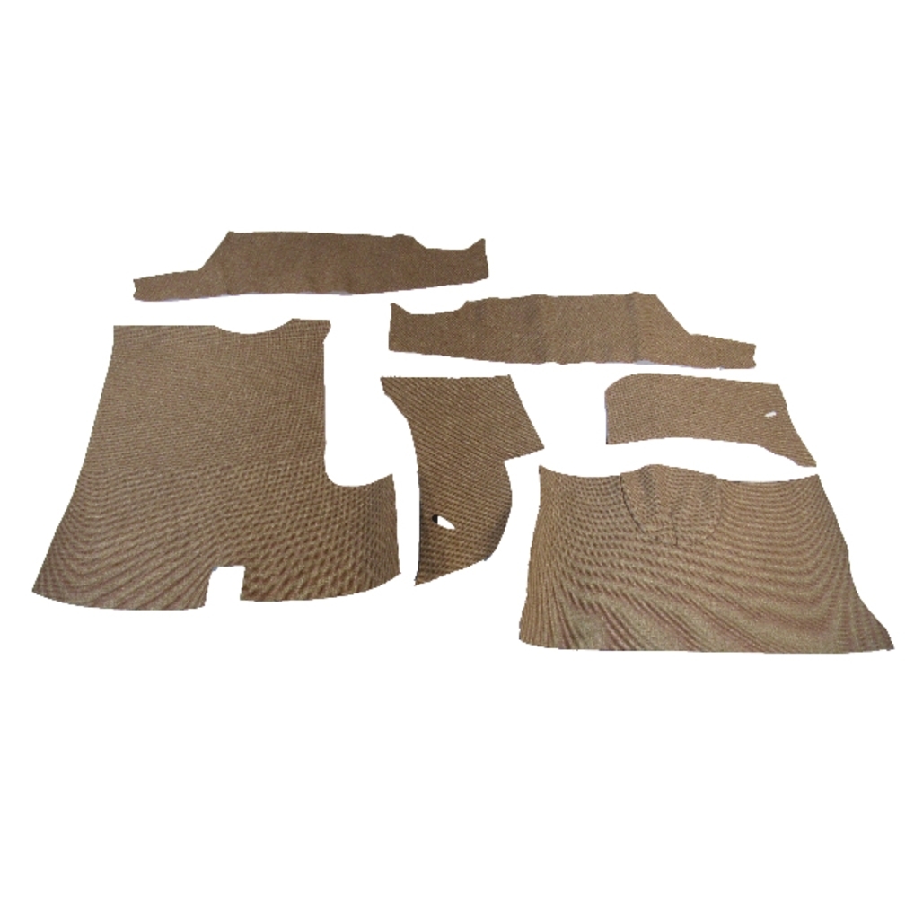 Trunk Floor Mat Cover for 1950 Cadillac Series 62 Convertible, Brown Tweed, 6pc Kit, US-made Carpet Material
