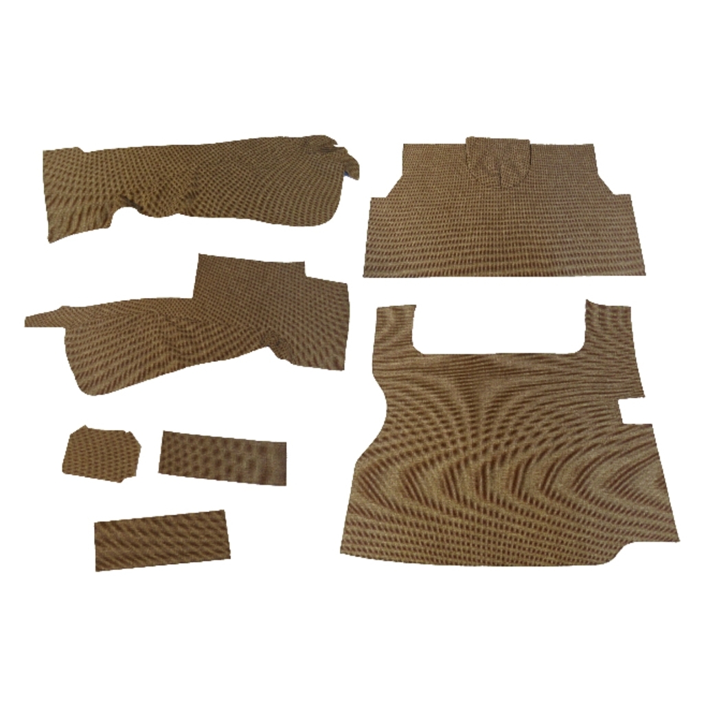 Trunk Floor Mat Cover for 1956 Cadillac Series 62 Sedan, Brown Carpet Material, 7pc Kit, US-made OEM Replica