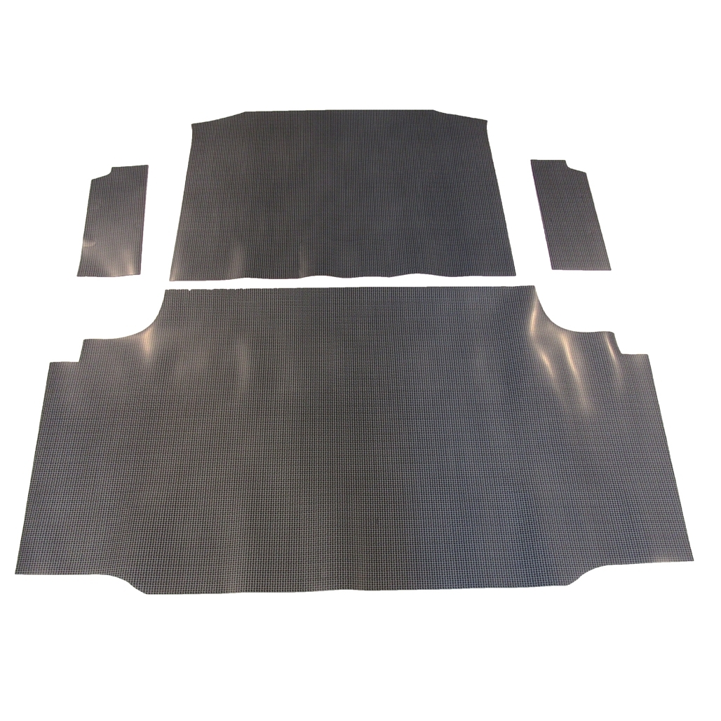 Trunk Floor Mat Cover for 1959 Pontiac Catalina Coupe Convertible, Gray Rubber Material, 4pc Kit, US-made OEM Design.