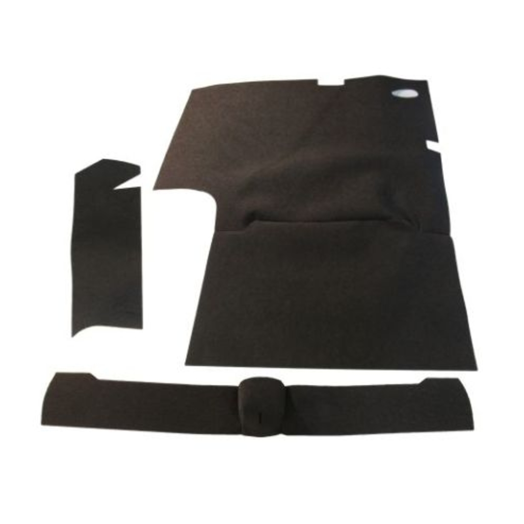 Trunk Floor Mat Cover for 1957-1958 Chrysler Imperial Sedan, Dark Gray Carpet Material, 3pc Set, US-Made OEM Quality.