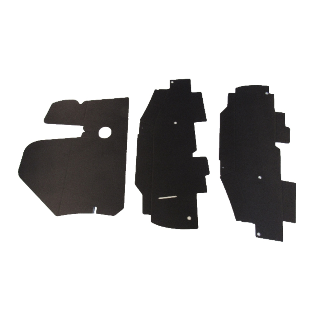 Trunk Side Panel Board for 1980-1982 Ford Thunderbird Sedan 2-DR Black Rear 3pcs