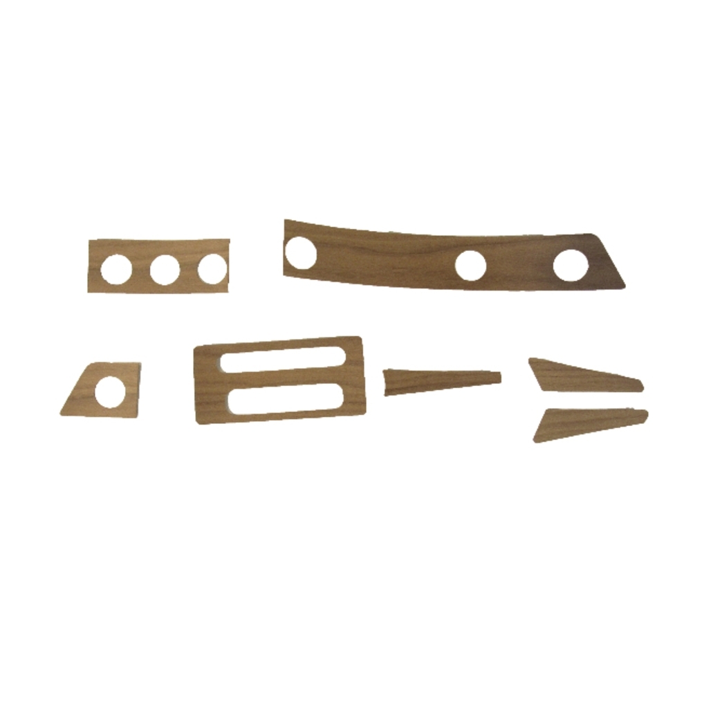 Dash Cover Insert Trim Walnut Wood Veneer w/Console Shift, 6pc for 64 Grand Prix