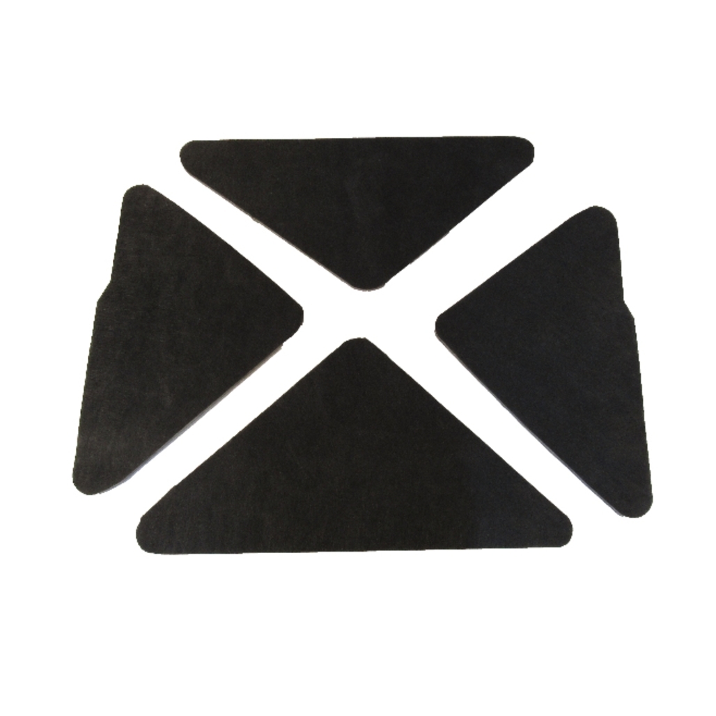 1966-1967 Chevy II Hood Insulation Pad Heat Shield, Gray Fiberglass Front 4pcs for Chevrolet Nova - Reduce Engine Noise