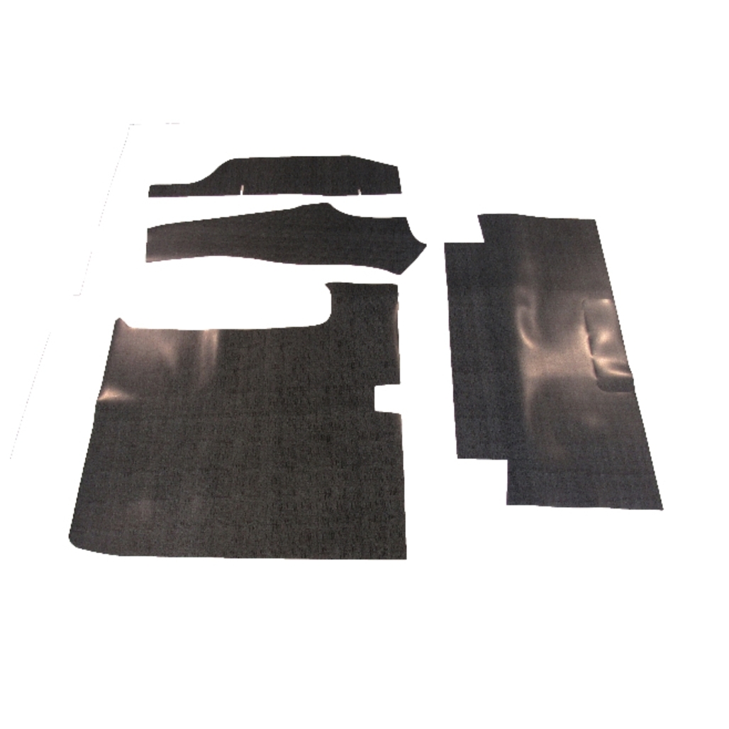 Trunk Floor Mat Cover for 1955 Pontiac Starchief 2 Door Hardtop, Rubber 4pc, Rear Area, Standard Color, Made in USA.