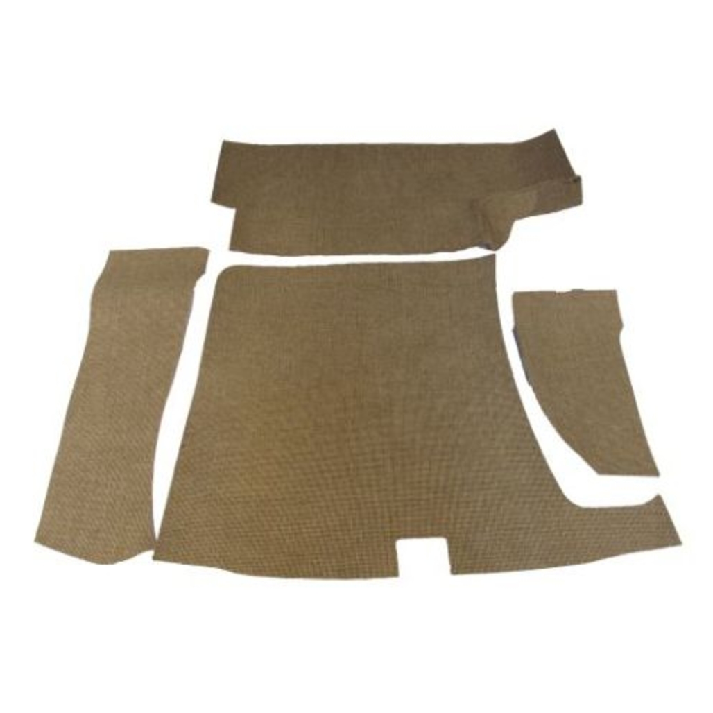 Trunk Floor Mat Cover for Classic Pontiac Chieftain Sedan, Brown Tweed Material, 4pc Set, Made in USA