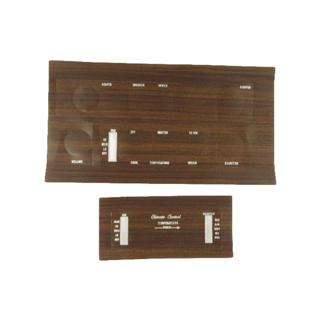 Dash Insert for 1970-1972 Buick Skylark W/ A/C King Walnut Vinyl 5pc Made In USA