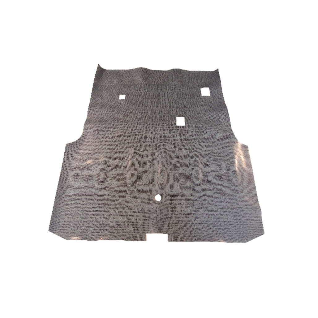 Trunk Floor Mat Cover for 1974-1976 Ford Torino 2 Door Hardtop, Gray Rubber, Rear Area Protection, Made in USA.