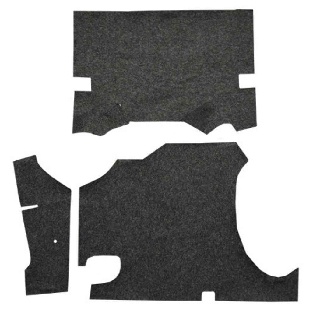 Trunk Mat for 1958 Pontiac Bonneville Convertible, Molded TM Felt, Complete 3Pc, Die Cut Style, US-Made, OEM Quality.