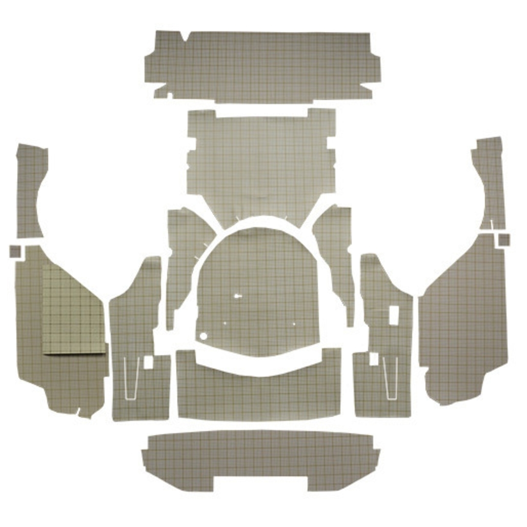 Trunk Mat for 1958 Ford Skyliner Retractable Hardtop Fleece with Boards 15Pc, interior carpet for classic car trunk.