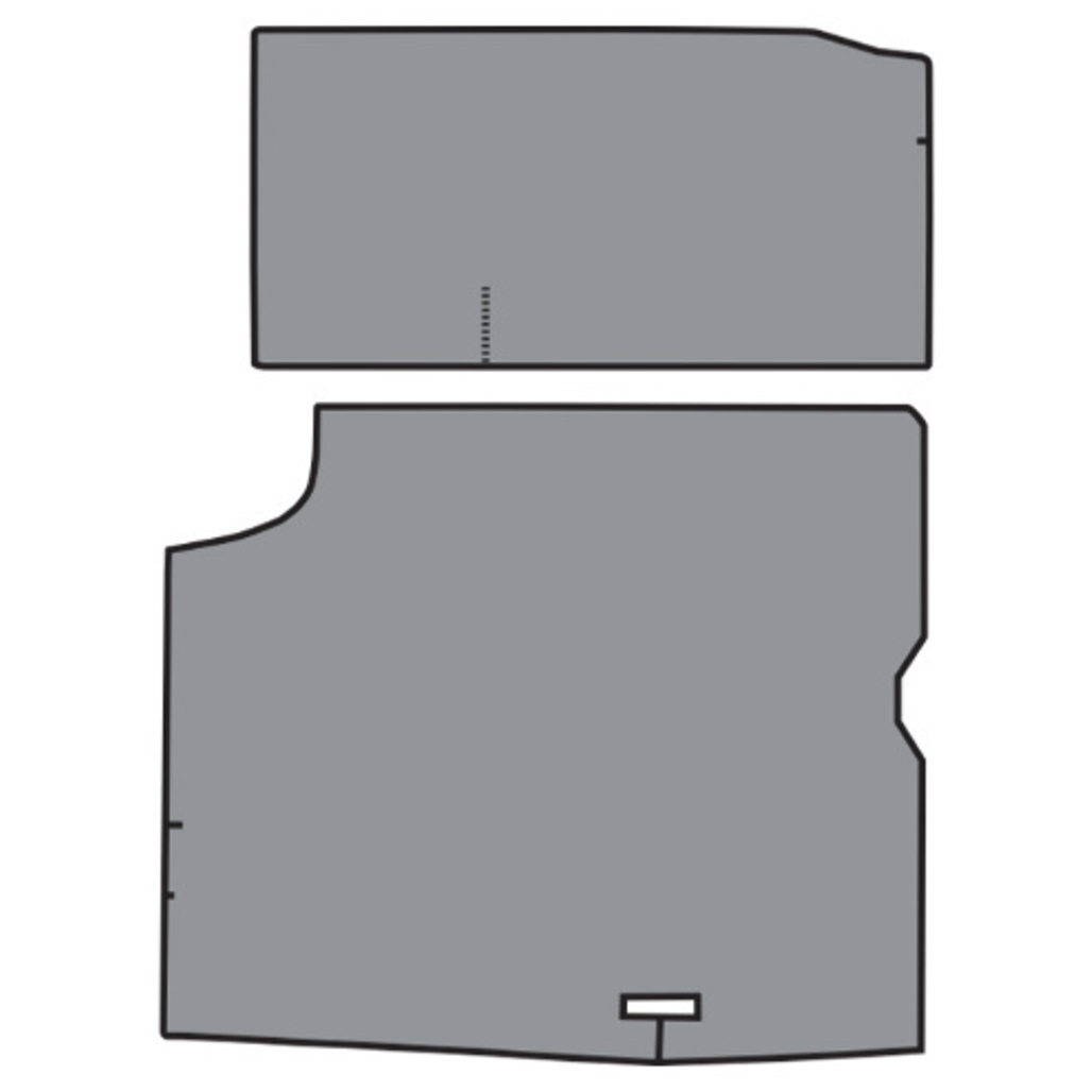 Trunk Mat for Classic Car, Molded Style, US-Made, Fits 1964 Plymouth Fury, Complete 2-Piece Kit, OEM Quality Replication