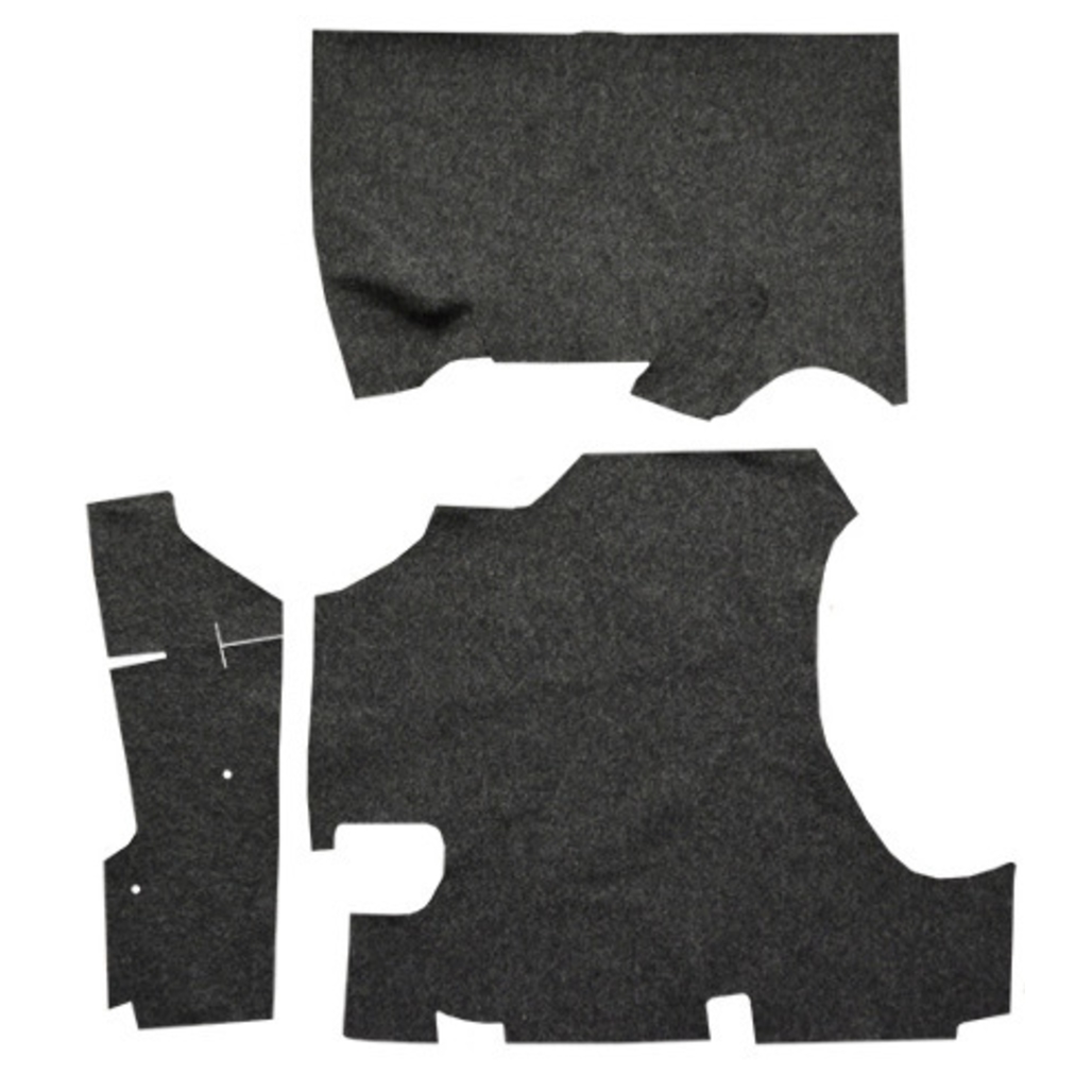 Trunk mat for 1958 Pontiac Catalina Coupe, Die Cut TM Felt, Complete 3Pc, US-made, OEM quality, classic car interior upgrade.