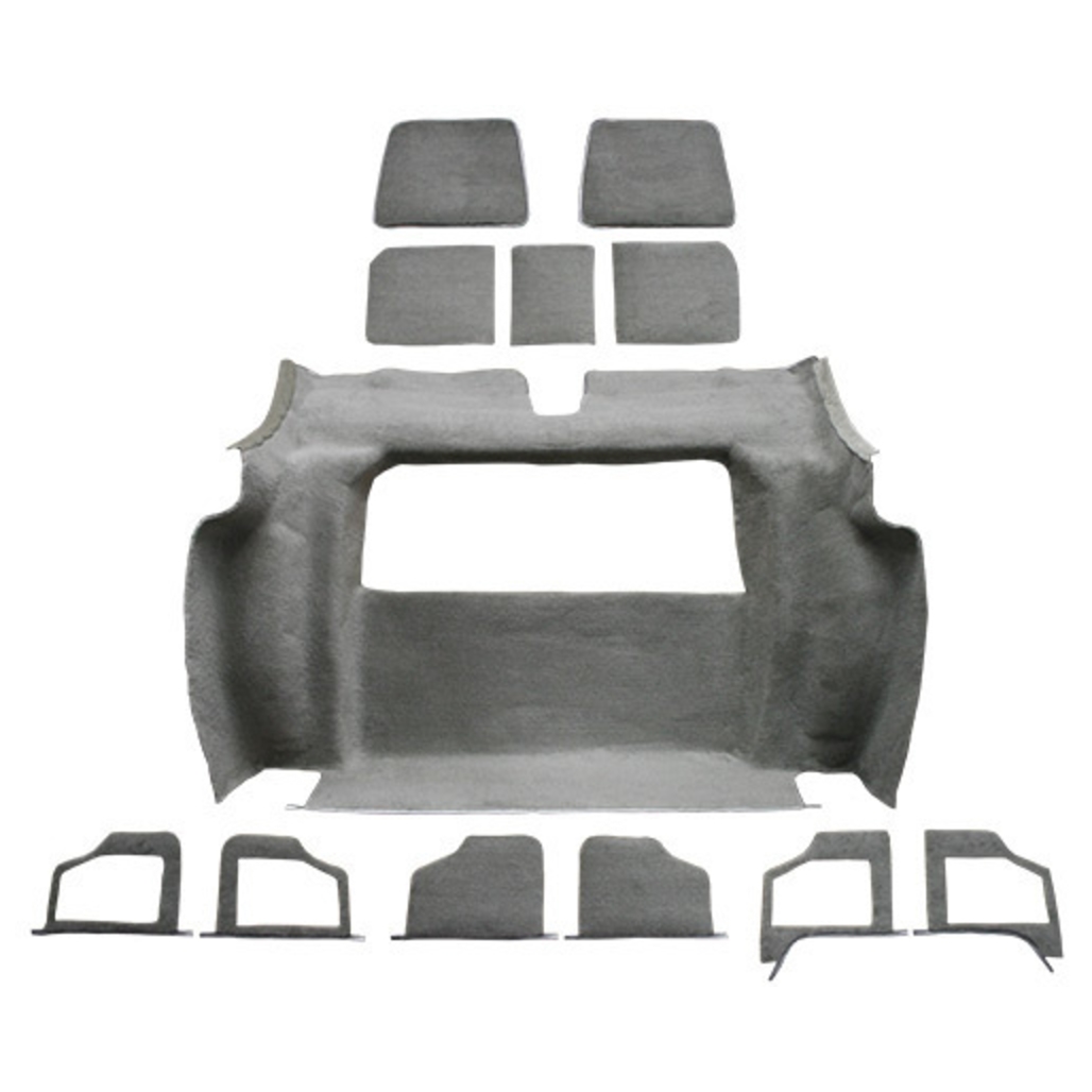 Carpet for Vintage Chevrolet Corvette Rear Cutpile Black - Quality Replacement Auto Flooring Kit with Padding & Heel Pads