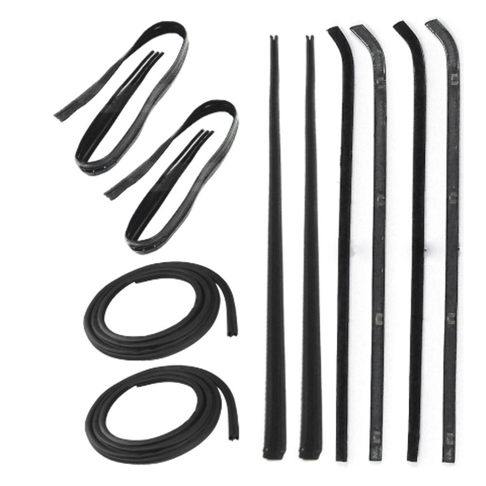 Door Seal Window Sweeps Channel Kit for 1964-1966 GMC, Chevrolet Vehicles with Black Bead - High Quality US-Made Product