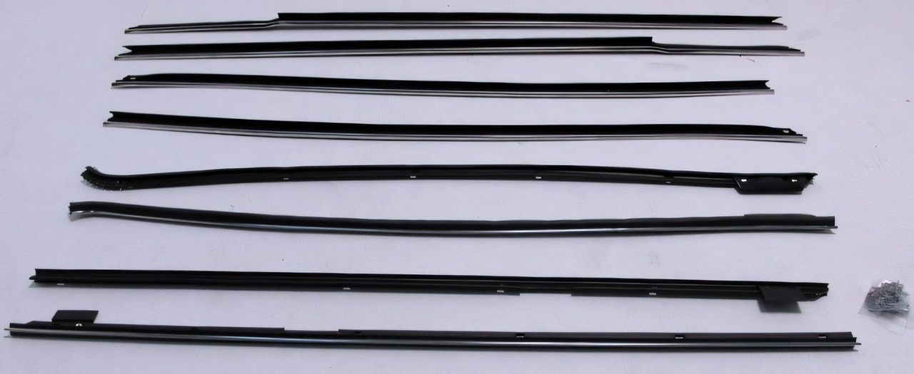 Window Sweeps Felt Kit for Pontiac Catalina 1968 Hardtop Inner Outer Weatherstrip Set OEM Style - 8 Pieces