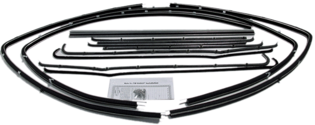 Window Sweeps Felt Kit for Chevrolet Passenger Deluxe 1955-57 Sedan - Belt Line Weatherstrip Set OEM Quality Authentic Finish