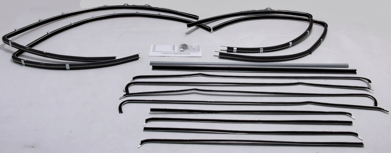 Window Sweeps Felt Kit for Chevrolet Belair Deluxe 1955-57 Sedan - OEM Quality Weatherstrip Set, Front & Rear, Inner & Outer