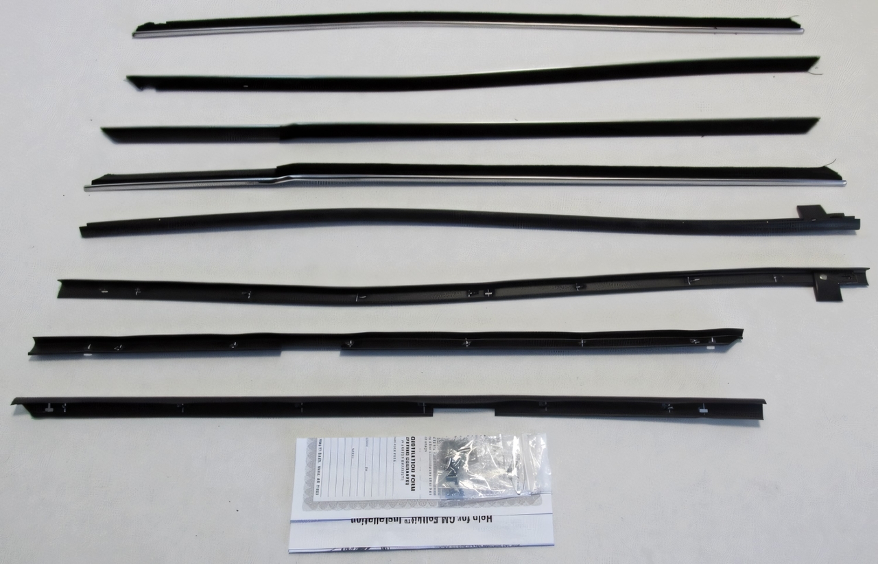 Window Sweeps Felt Kit for Chevrolet Impala 1965-1966 Hardtop Authentic Weatherstrip - Front, Rear, Left, Right Inner & Outer