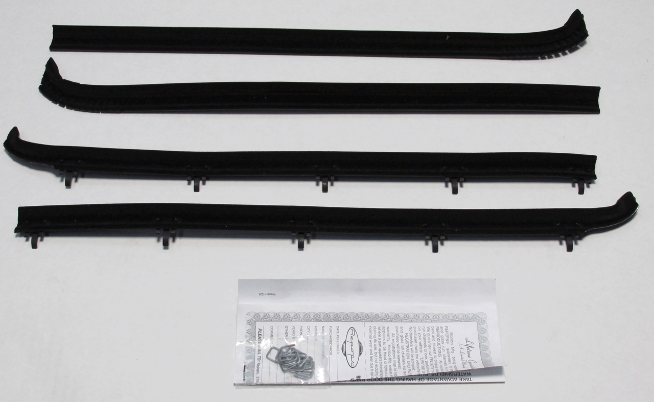 Window Sweeps Felt Kit Belt Line Weatherstrip for 1980-1987 Ford Truck Front Left Right Inner Outer Set of 4 Pieces Black