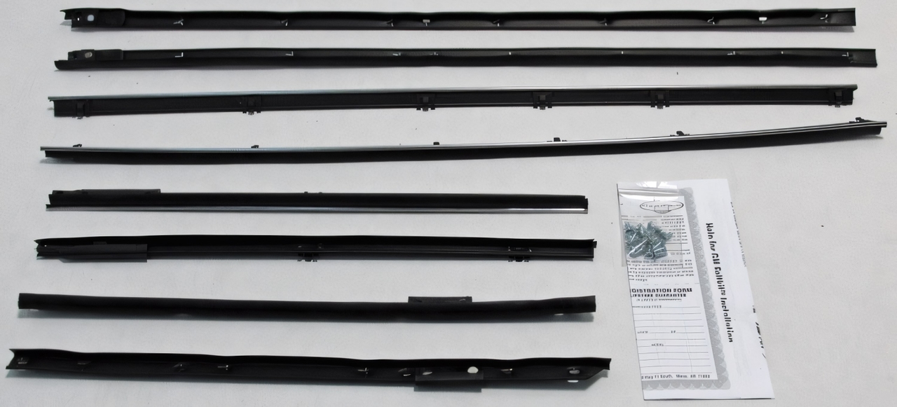 Window Sweeps Felt Kit for Pontiac GTO, Lemans 1964 Convertible 8pcs - Improve cabin environment with authentic weatherstrip.