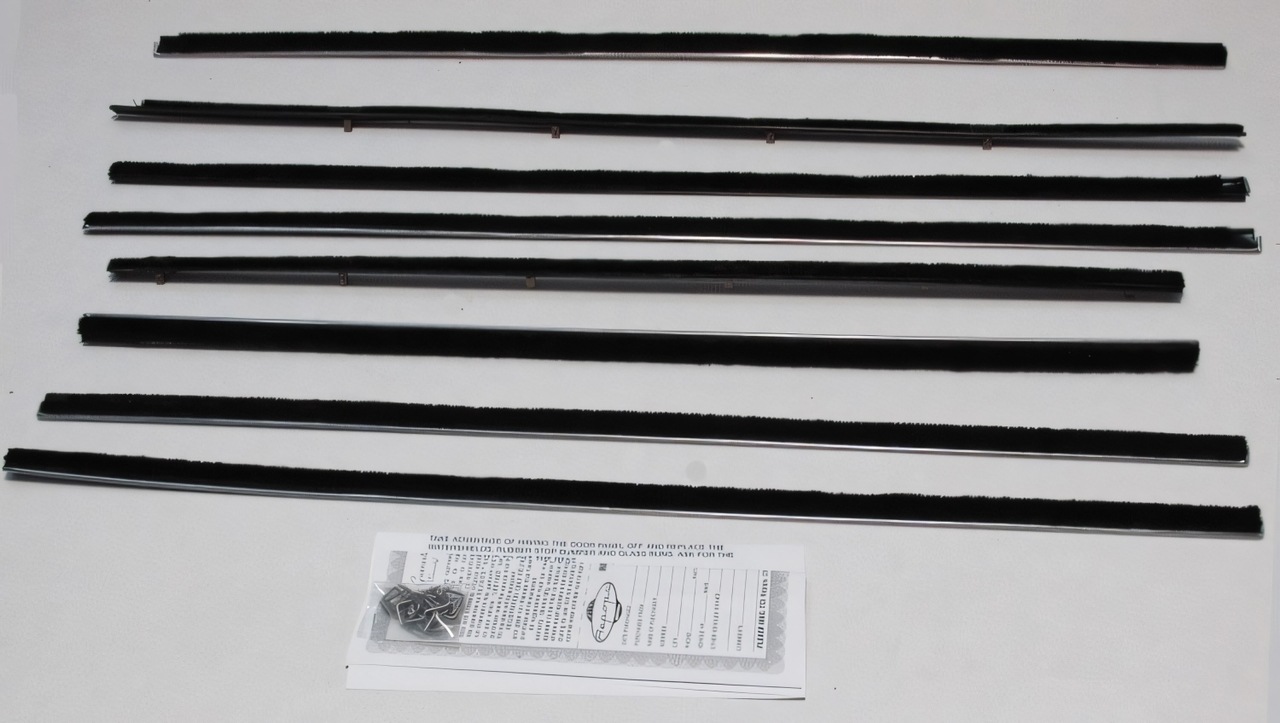 Window Sweeps Felt Kit Weatherstrip for 1961-1962 Ford Galaxie Hardtop - Front, Rear, Left, Right Inner & Outer Seals