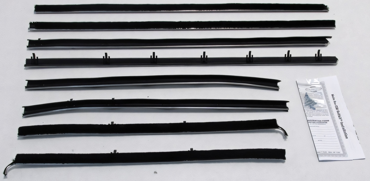 Window Sweeps Felt Kit Belt Line Weatherstrip for 1966-67 Buick Special Sedan - Front, Rear, Left & Right Inner and Outer