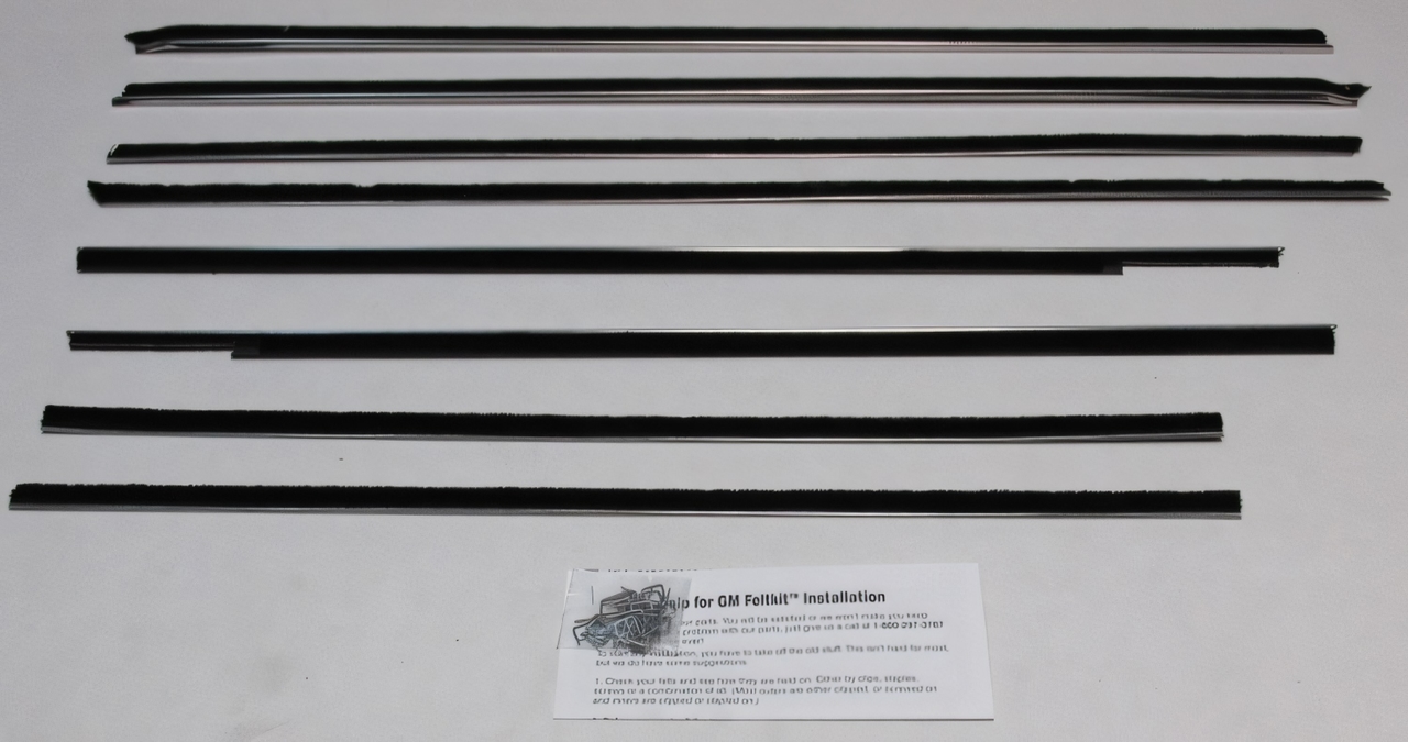 Window Sweeps Felt Kit for Vintage Cadillac Deville 2 Door Hardtop - Authentic Weatherstrip Seal Set to Reduce Rattling