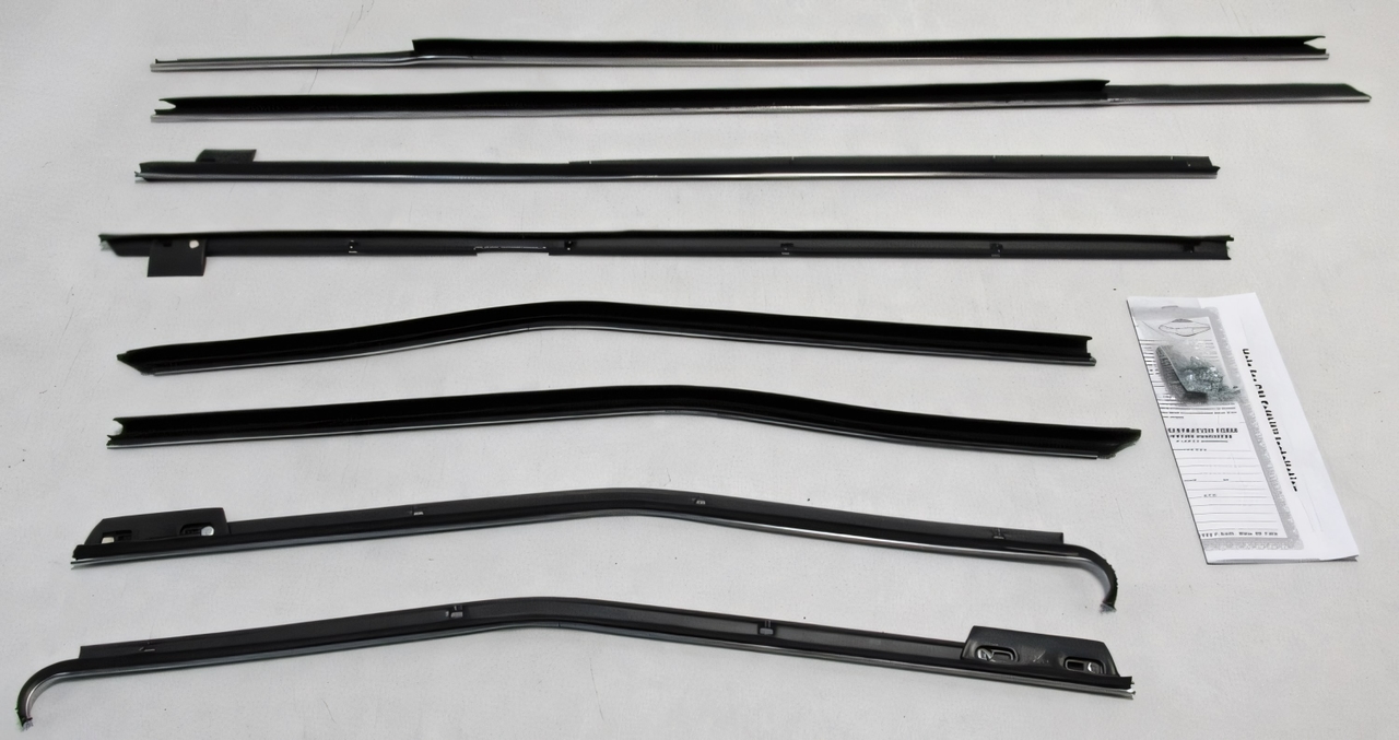 Window Sweeps Felt Kit Belt Line Weatherstrip for 1965 Oldsmobile Delta 88 Hardtop - Front Rear Black