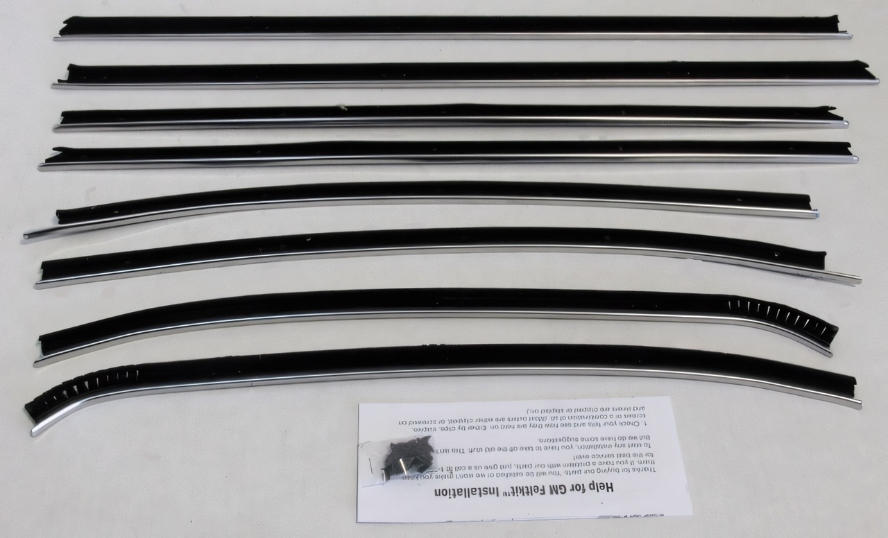 Window Sweeps Felt Kit for 1968 Chevrolet Chevelle Coupe - Inner & Outer Weatherstrip Set, Front Rear Left Right Area