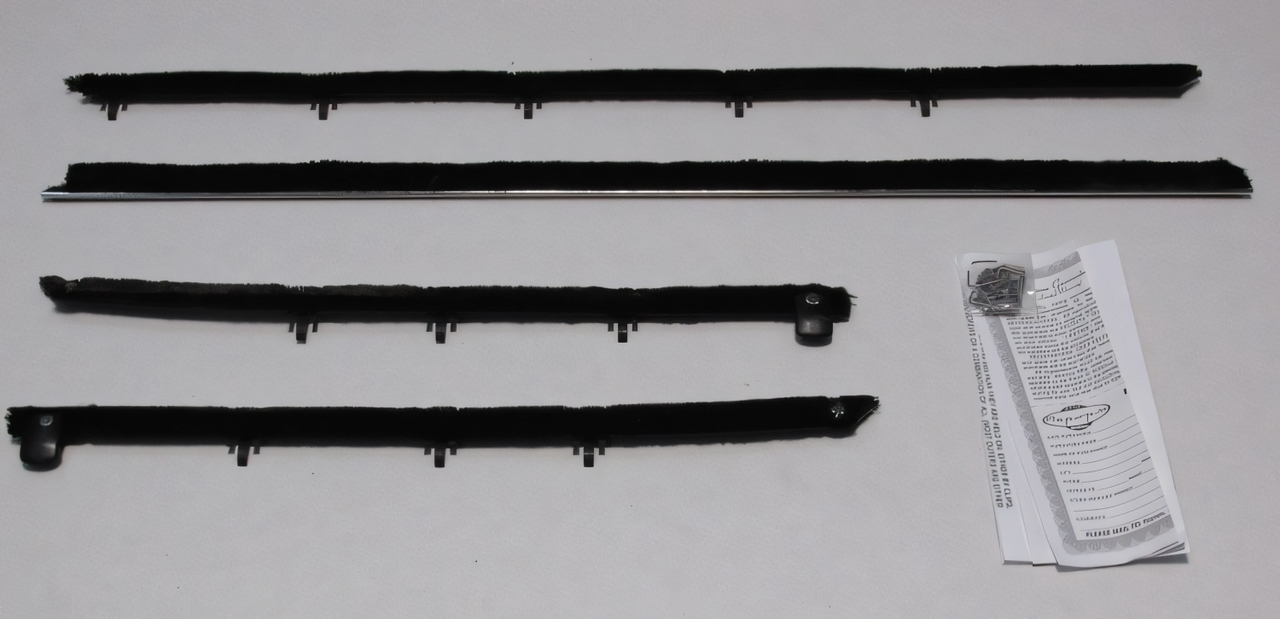Window Sweeps Felt Kit for Pontiac GTO & LeMans 1968 Convertible, Authentic Outers Only Weatherstrip - Set of 4 Pieces