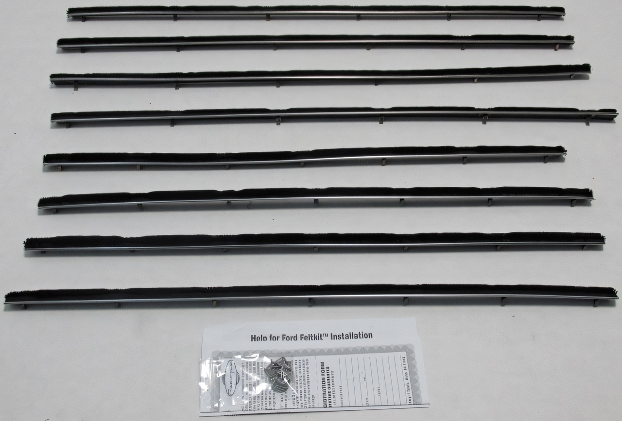 Window Sweeps Felt Kit for Ford Falcon Tudor Sedan - 8 Pc Thick OEM Style Weatherstrip Set from Collectors Auto Supply