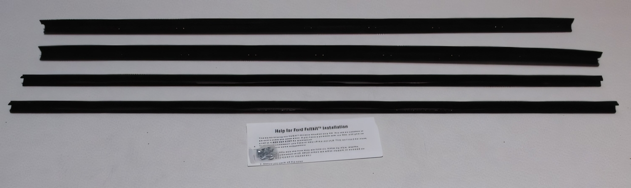 1971-1980 Ford Pinto Window Sweeps Felt Kit Belt Line Weatherstrip Front Left Right Inner Outer 4Pcs Black