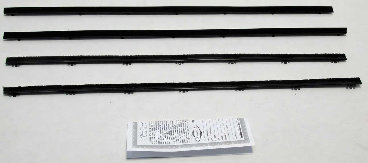 1968-1970 B-Body Window Sweeps Felt Kit Weatherstrip for Chrysler Dodge Plymouth - Front, Left, Right, Inner, Outer - 4 Pcs