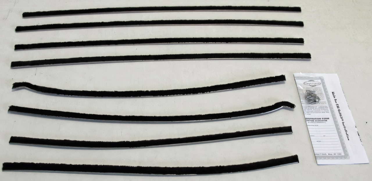 Window Sweeps Felt Kit for 1957 Oldsmobile Super 88 Hardtop - Black Front Rear Weatherstrip Kit