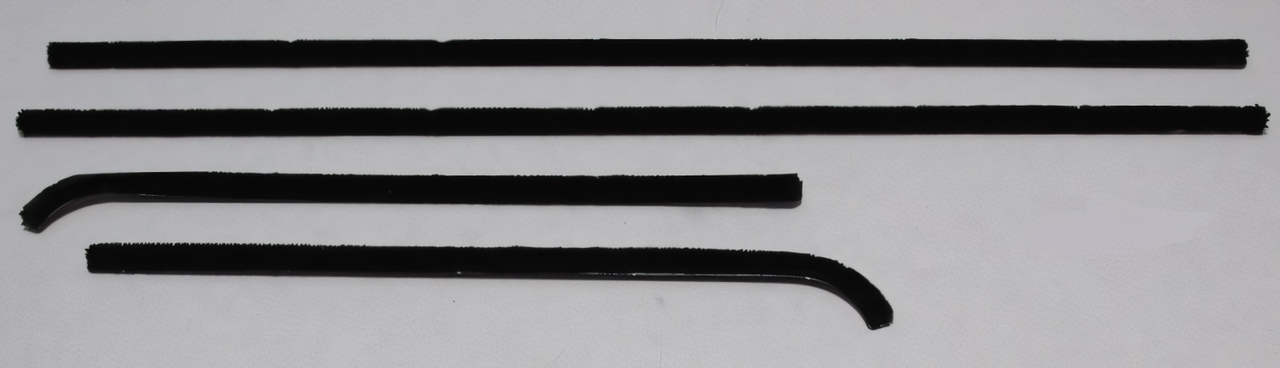 Window Sweeps Felt Kit Belt Line Weatherstrip for 1966-1967 Chevy II Nova Hardtop Black Front Rear - Authentic Exterior Seal