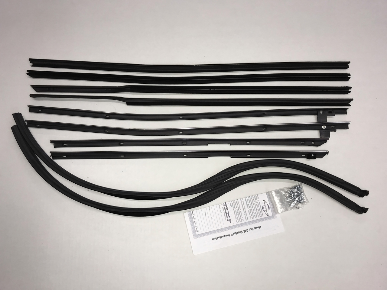 Window Sweeps Felt Kit for Chevrolet Impala 1965-1966 Hardtop - Authentic Weatherstrip Set - Front, Rear, Left, Right Inner