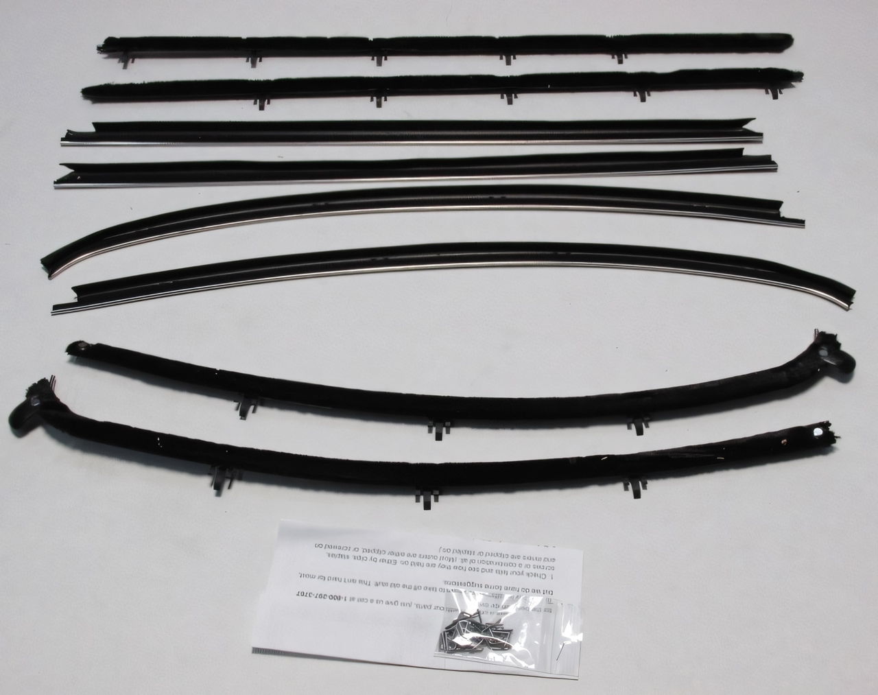 Window Sweeps Felt Kit Weatherstrip for 1968 Olds Cutlass 442 Hardtop - Front, Rear, Left, Right Inner & Outer Area Coverage