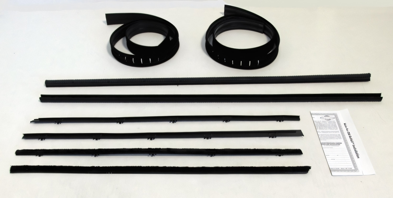 1967-1972 Chevy GMC Truck Pickup Window Sweeps Felt Kit Weatherstrip - Inner, Outer Front Left Right 8 Piece Set USA Made