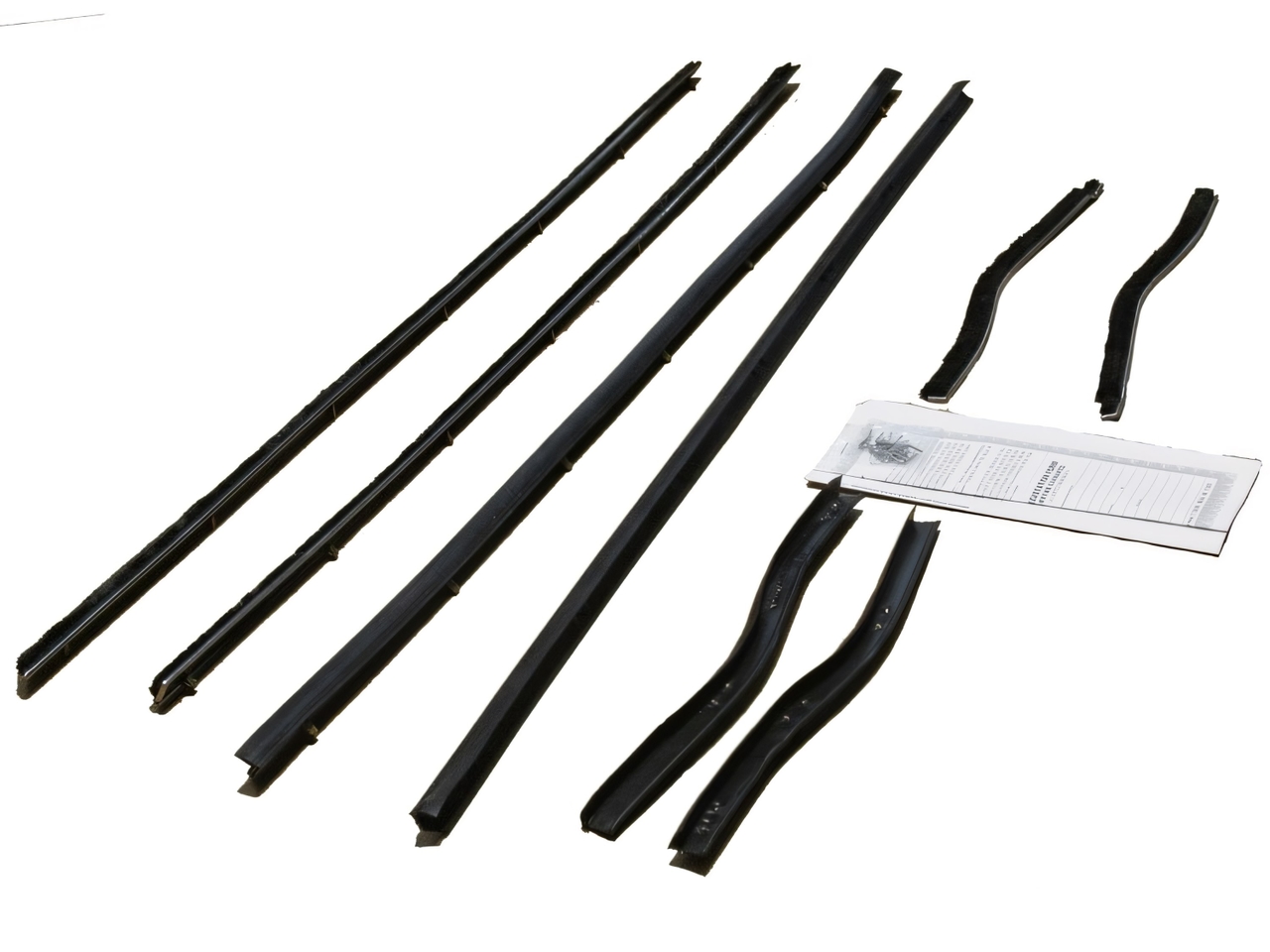 Window Sweeps Felt Kit for Ford Mustang 1967-68 Coupe - USA Made OEM Quality Weatherstrip Set, Authentic Look & Improved