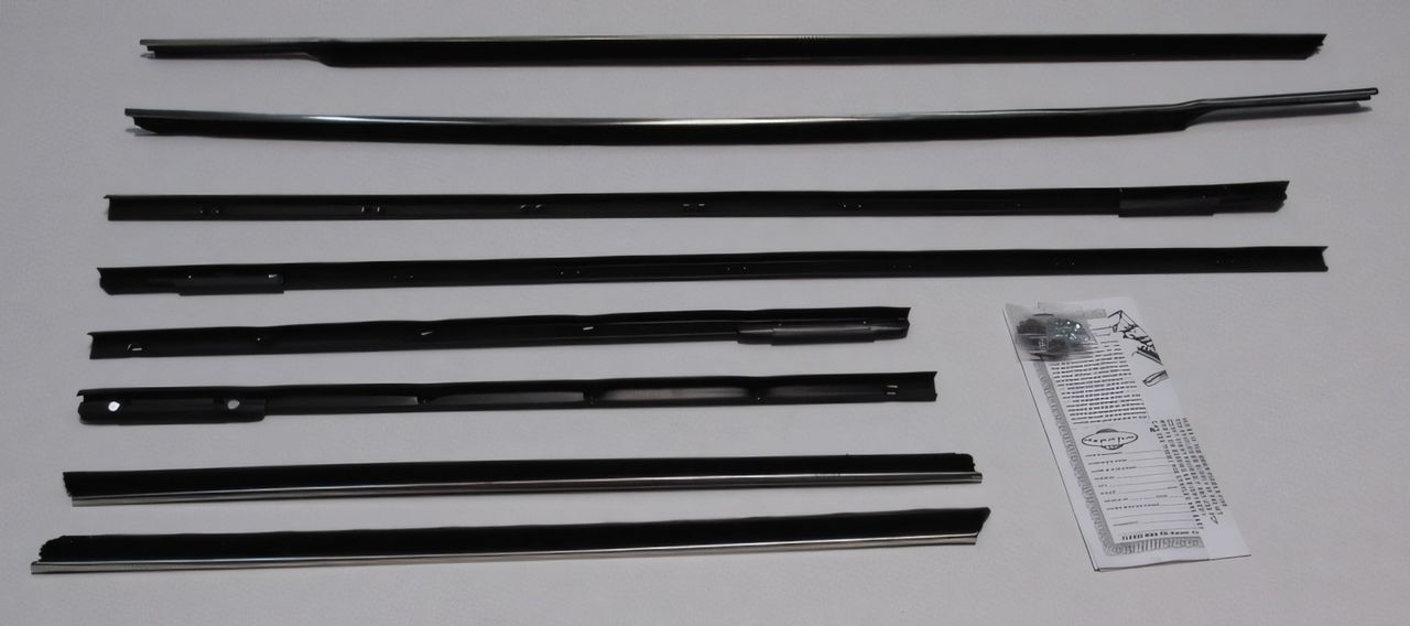 Window Sweeps Felt Kit for 1962 Oldsmobile Starfire Hardtop - Front Rear Black Weatherstrip Set