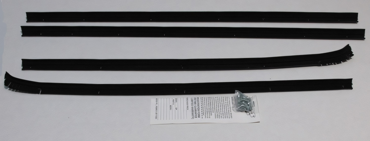 Window Sweeps Felt Kit for 1969 Pontiac Bonneville Wagon - Front, Rear, Left & Right Outer Weatherstrip Set (4 Pcs)