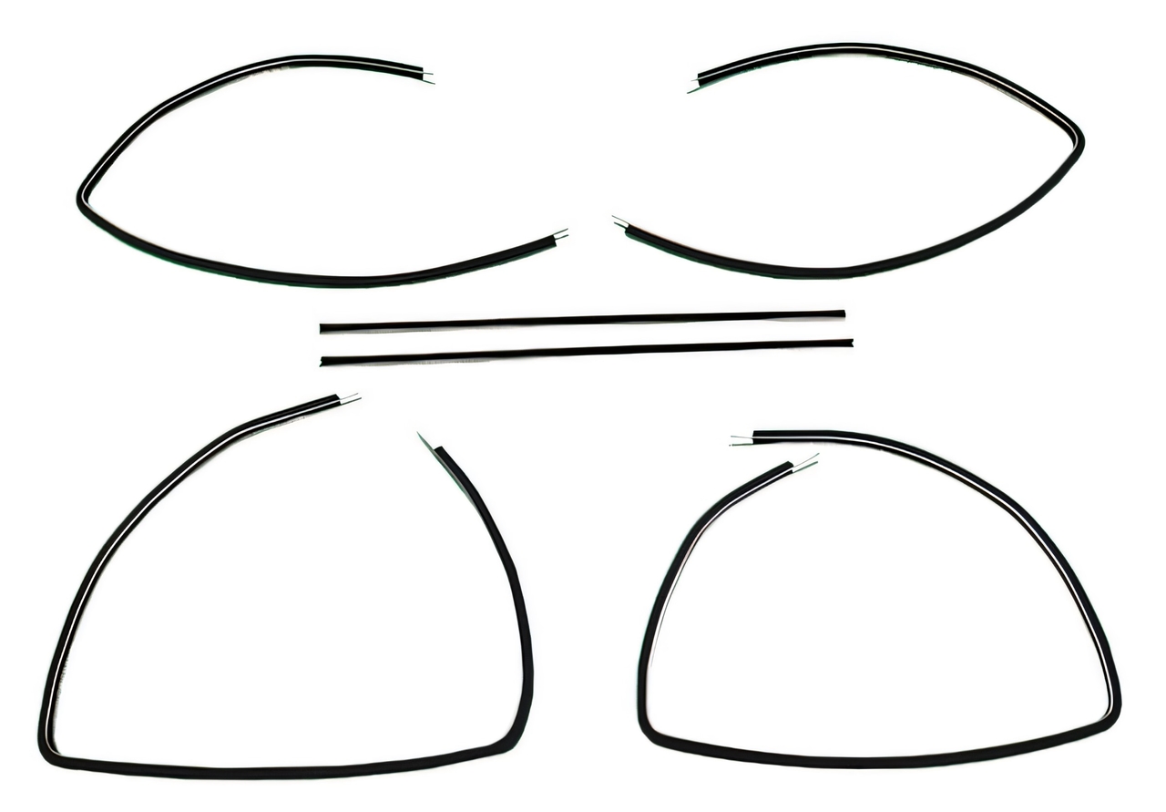 Glass Run Weatherstrip for 1955-1957 Bel Air/150/210 Upper w/Division Bars 6Pc