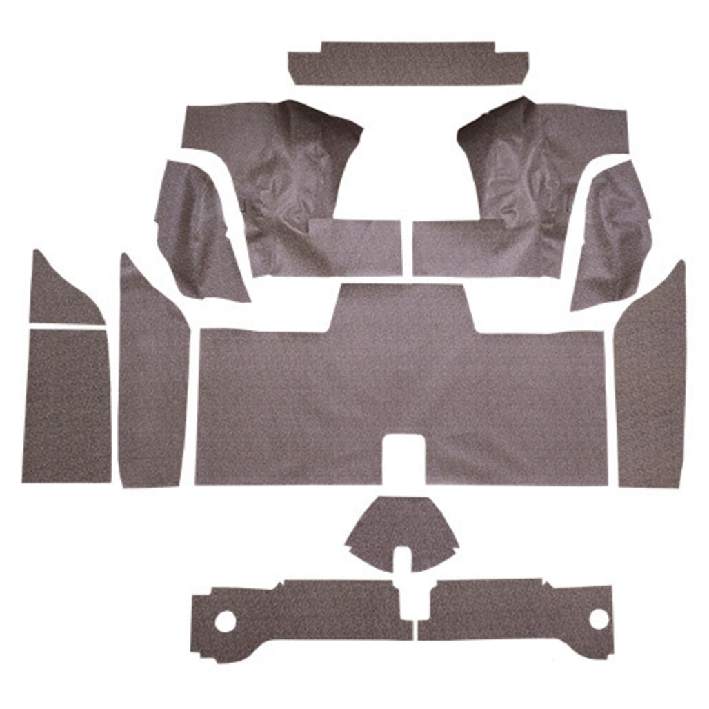 Trunk mat for 1961-1963 Ford Thunderbird Hardtop, complete area coverage, 13-Pc kit, die-cut style, Auto-Grade carpet.