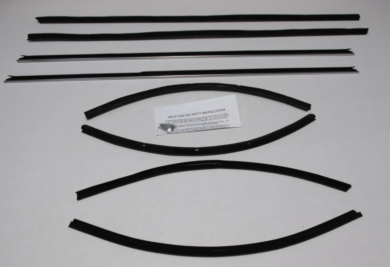 Replacement Window Sweeps Felt Kit Weatherstrip for Vintage Ford Torino Fastback - 8 Pieces, Made in USA